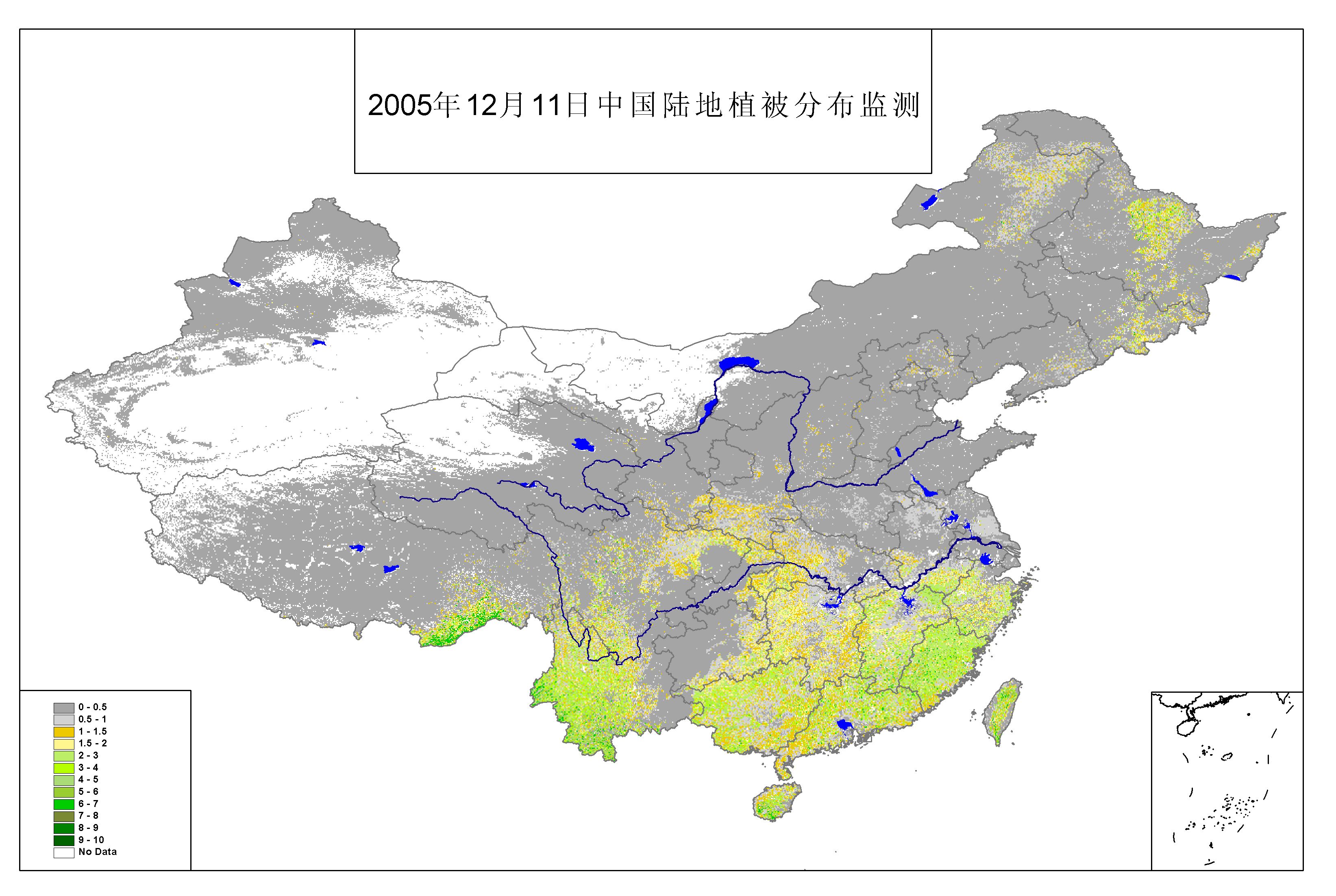 2005年12月11日中国陆地植被分布监测